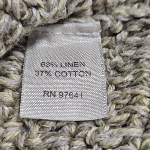 J. Jill Women's Cream Tan Linen Cotton Hand Crochet  Cardigan M - Picture 10 of 14